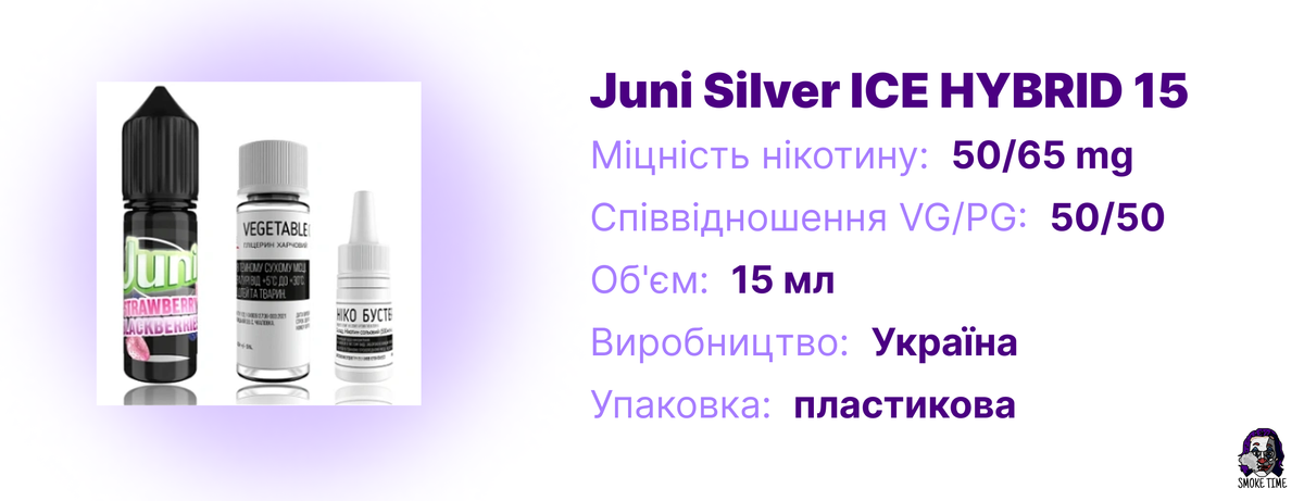 Характеристики Juni Silver ICE HYBRID 15