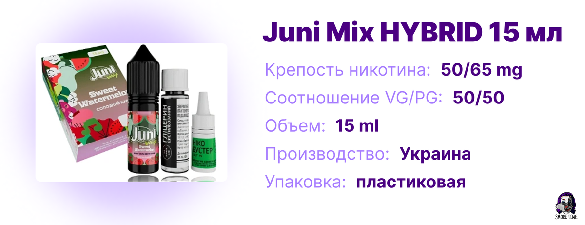 Характеристики набору Juni Mix HYBRID 15 мл