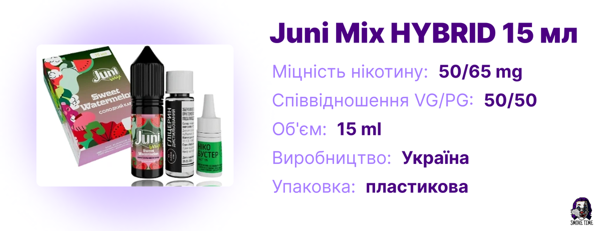 Параметри набору Juni Mix HYBRID 15 мл