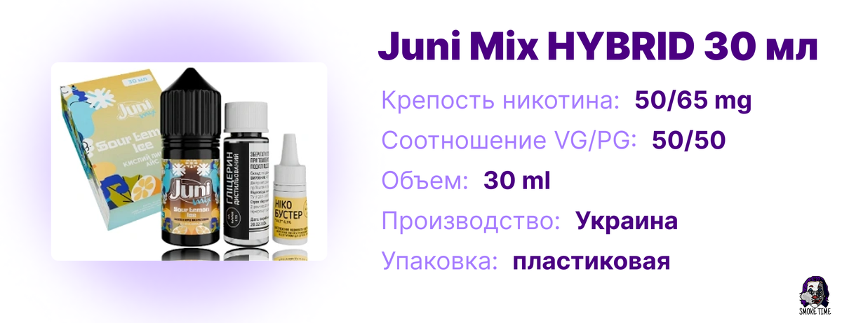 Характеристики жижи Juni