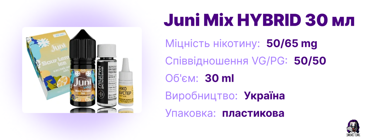 Характеристики жижі Juni