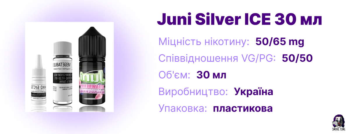 Характеристики жижі Juni Silver ICE 30 мл