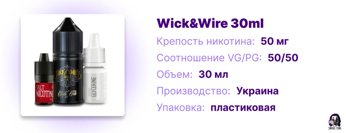 Характеристики рідини Wick&Wire 30ml