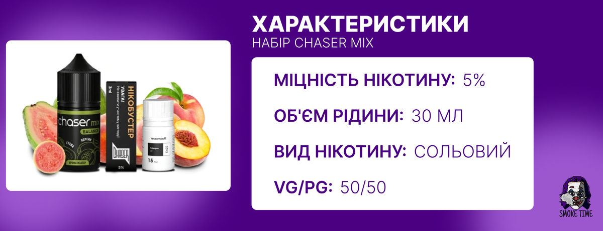 Характеристики Рідини Chaser Mix 30 мл