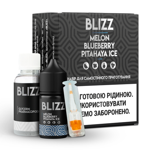 Набор солевой жидкости Blizz 30 мл 25 мг Salt Melon Blueberry Pitahaya Ice (Дыня Черника Питайя Лед)