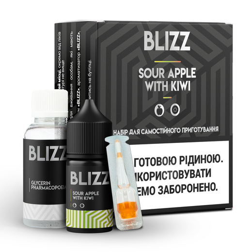 Набір сольової рідини Blizz Sour Apple Kiwi (Кисле яблуко Ківі) 30 мл 50 мг