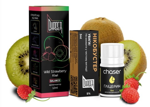 Набір Chaser Black 30 мл Kiwi Wild Strawberry (Ківі Полуниця)