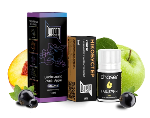 Набір Chaser Black Blackcurrant Peach Apple (Смородина, Персик, Яблуко) 30 мл