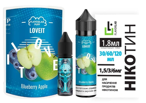 Набір Flavorlab Love IT Органіка Blueberry Apple (Чорниця Яблуко) 60мл 3мг