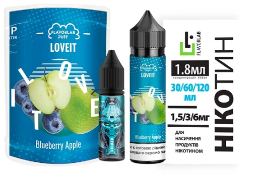 Набір Flavorlab Love IT Органіка Blueberry Apple (Чорниця Яблуко) 60мл 6мг