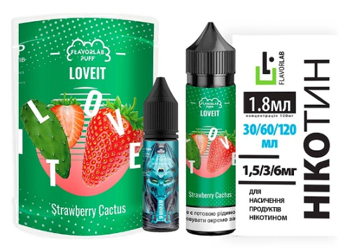 Набір Flavorlab Love IT Органіка Strawberry Cactus (Полуниця Вишня) 60мл 6мг