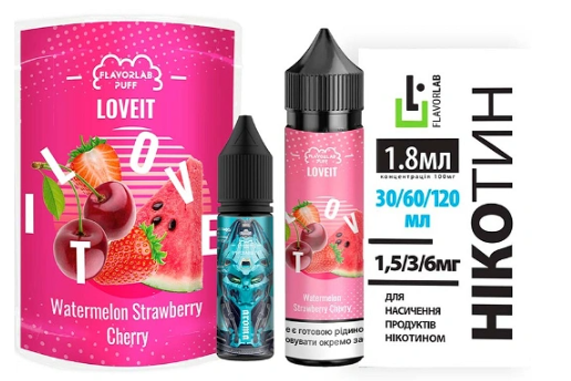 Набор Flavorlab Love IT Органика Watermelon Strawberry Cherry (Арбуз Клубника Вишня) 60мл 6мг