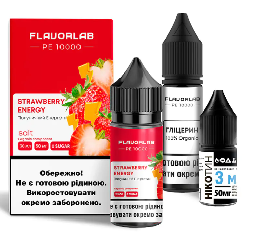 Набор Flavorlab РЕ 10000 Strawberry Energy (Клубника Энергетик) 30мл