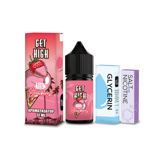 Набір сольової рідини Get High Airy Strawberry (Полуничне Морозиво) 30 мл 30 мг