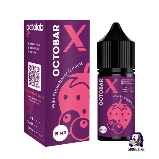 Набор солевой жидкости Octobar X Wild Strawberry Currant (Земляника Смородина) 30 мл 50 мг