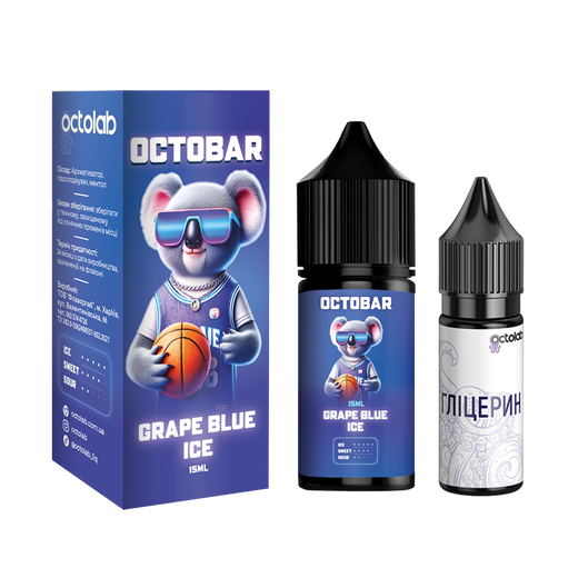 Набір сольової рідини Octobar NFT Grape Blue Ice (Синій Виноград Лід) 15 мл 50 мг