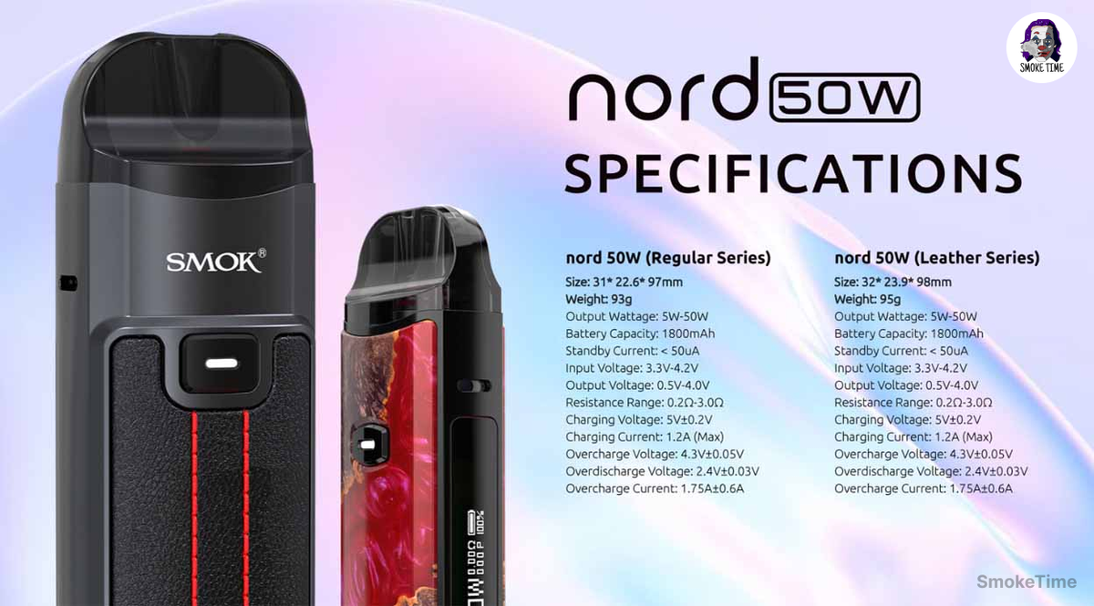 Pod-система Smok Nord 50W Specifications