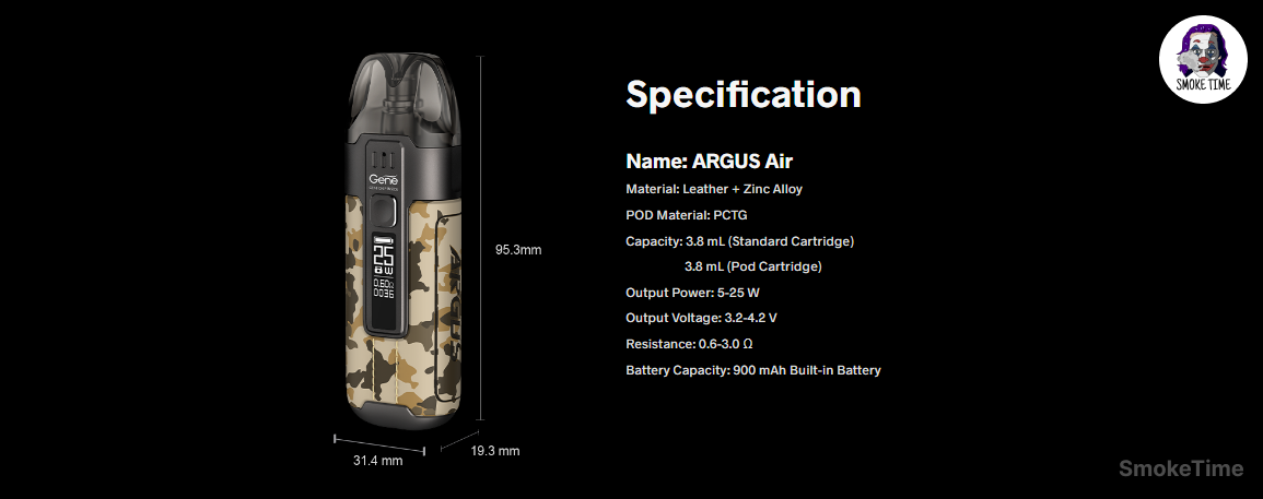 Pod-система Voopoo Argus Air Характеристики