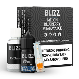 Набір сольової рідини Blizz 30 мл 25 мг Salt Melon Blueberry Pitahaya Ice (Диня Чорниця Пітая Лід)