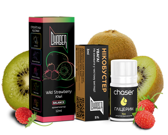 Набор солевой жидкости Chaser Black Wild Strawberry Kiwi (Киви Клубника) 30 мл 50 мг