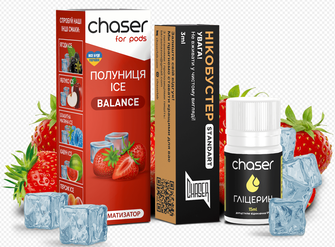 Набор солевой жидкости Chaser For Pods Ice 10 мл 50 мг Strawberry (Клубника)