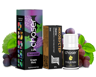 Набор солевой жидкости Chaser Lux Grape Mint (Виноград Мята) 30 мл 50 мг