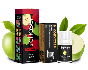 Набор солевой жидкости Chaser Lux Sour Apple (Кислое Яблоко) 30 мл 50 мг