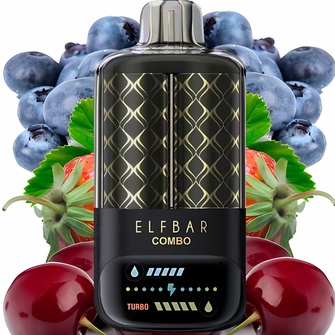 Одноразка ELF BAR Combo 20000-25000 Blueberry Sour Raspberry & Cherry (Лохина Кисла малина та Вишня)