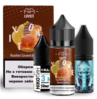 Набір Flavorlab Love IT Hazelnut Caramel Banana cream (Карамель з фундуком та Банановий крем) 30мл 25мг