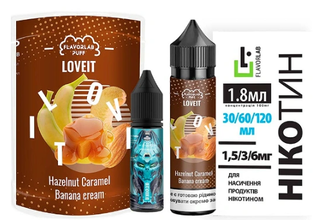 Набор Flavorlab Love IT Органика Hazelnut Caramel Banana cream (Карамель с фундуком и Банановый крем) 60мл 6мг