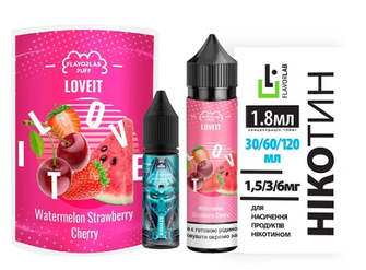 Набір Flavorlab Love IT Органіка Watermelon Strawberry Cherry (Кавун Полуниця Вишня) 60мл 3мг