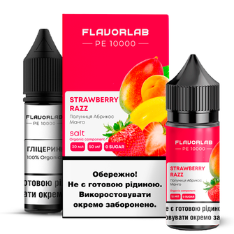 Набор Flavorlab РЕ 10000 без никотина Strawberry Razz (Клубника, Абрикос, Манго) 30мл