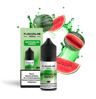 Набор солевой жидкости Flavorlab Triple Watermelon Energy (Арбузный Энергетик) 30 мл 50 мг