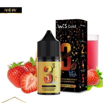 Набор солевой жидкости WES Gold 3 Strawberry Lemonade (Клубничный лимонад) 30 мл 65 мг