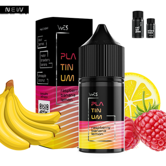 Набор солевой жидкости WES Platinum Raspberry Banana Lemon (Малина Банан Лимон) 30 мл 65 мг