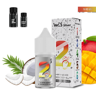 Набор солевой жидкости WES Silver 2 Mango Coconut (Манго Кокос) 30 мл 50 мг